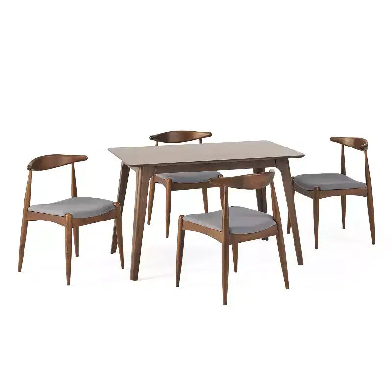 Christopher Knight Home Francie Mid Century Modern Fabric Upholstered 5 Piece Dining Set