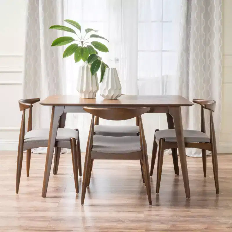 Christopher Knight Home Francie Mid Century Modern Fabric Upholstered 5 Piece Dining Set