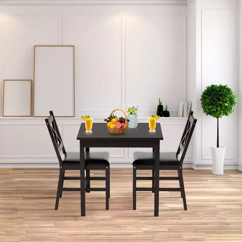 BestMassage Dining Table Set for 2/4 Dining Room Table and Chairs Kitchen Table Set, Dark Brown