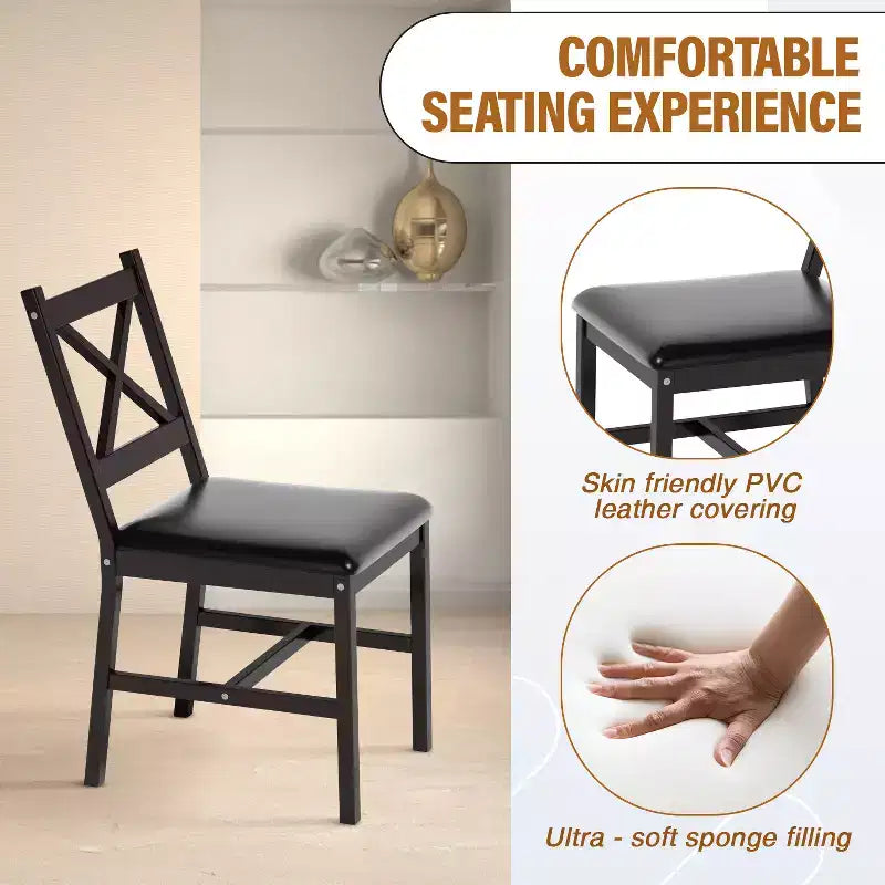 BestMassage Dining Table Set for 2/4 Dining Room Table and Chairs Kitchen Table Set, Dark Brown