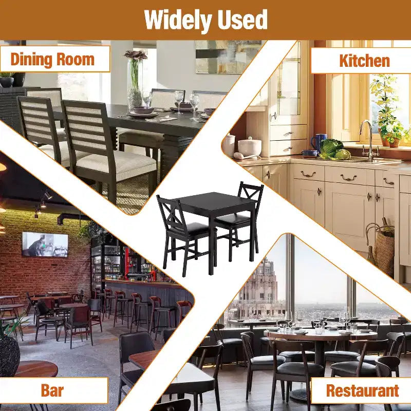 BestMassage Dining Table Set for 2/4 Dining Room Table and Chairs Kitchen Table Set, Dark Brown
