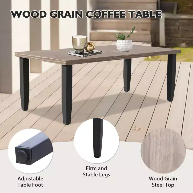 EAGLE PEAK Wicker Outdoor Patio Conversation Set, 2 Swivel Rocking Chairs, 2-Seat Loveseat, Coffee Table and Side Table, 5 Pieces
