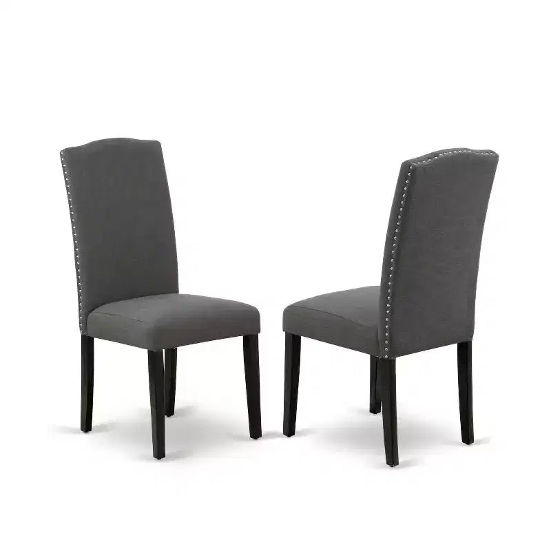 HomeStock Round Dropleaf Dining Set with 4 Parson Chairs Black