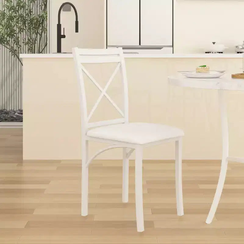 VECELO 5-Piece Dining Table Set for 4, Faux Marble Dinette with 4 Chairs for Kitchen, Small Space, Black/White