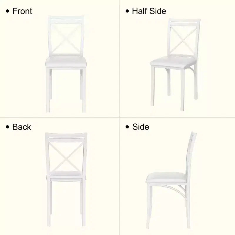 VECELO 5-Piece Dining Table Set for 4, Faux Marble Dinette with 4 Chairs for Kitchen, Small Space, Black/White