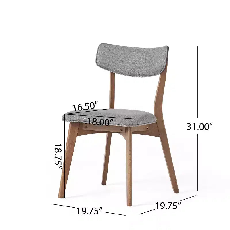 GDFStudio Megann Mid-Century Modern Wood Fabric Upholstered 5 Piece Dining Set
