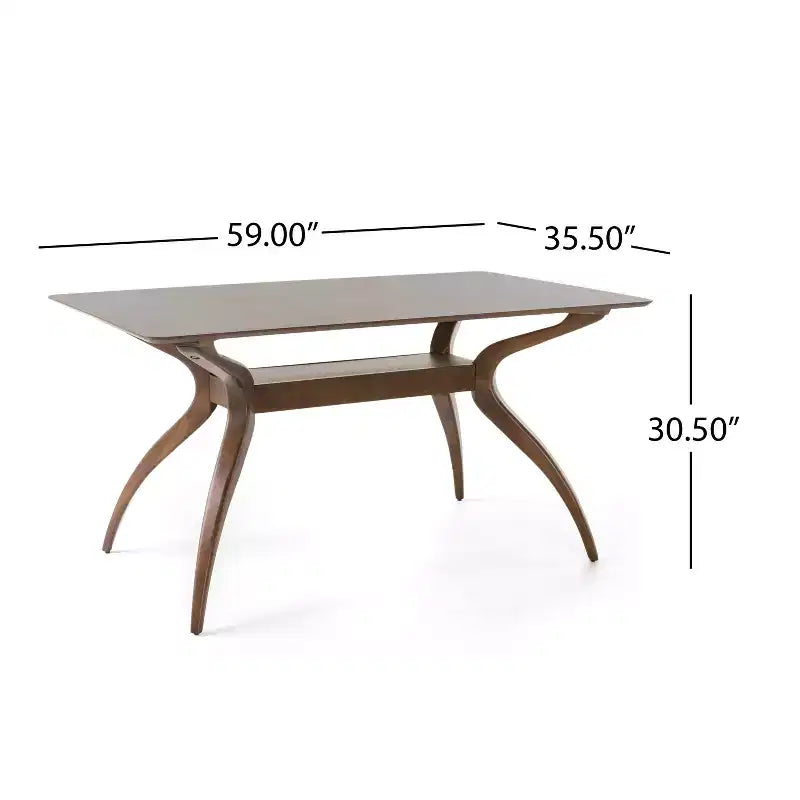 GDFStudio Megann Mid-Century Modern Wood Fabric Upholstered 5 Piece Dining Set