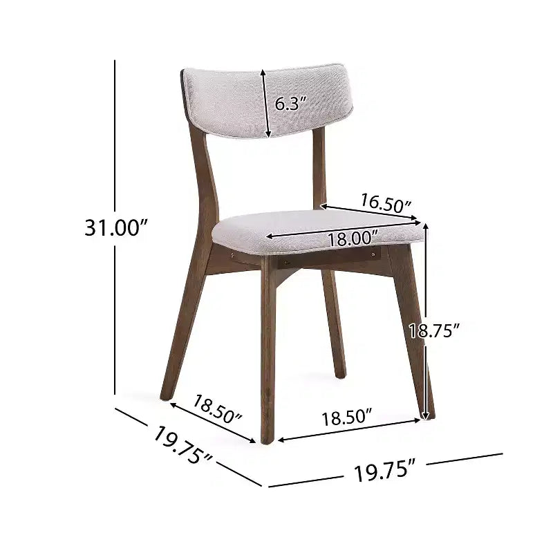 GDFStudio Megann Mid-Century Modern Wood Fabric Upholstered 5 Piece Dining Set