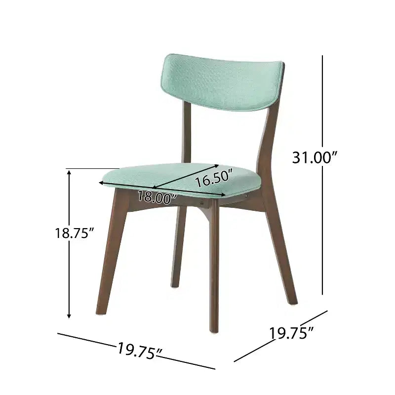 GDFStudio Megann Mid-Century Modern Wood Fabric Upholstered 5 Piece Dining Set