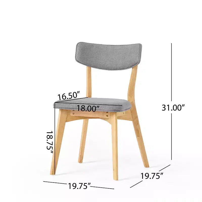GDFStudio Megann Mid-Century Modern Wood Fabric Upholstered 5 Piece Dining Set