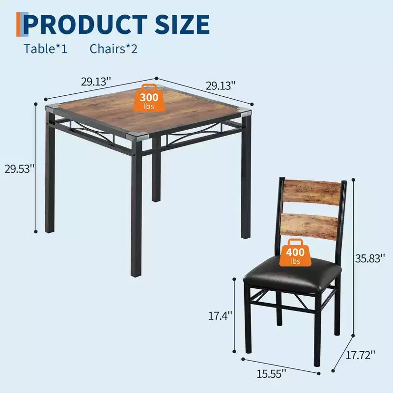 Dining Table Set for 4, Dining Room Table Set, Wood Kitchen Table and Chairs Set of 4 with Upholstered Chairs for, Kitchen Room, Apartment