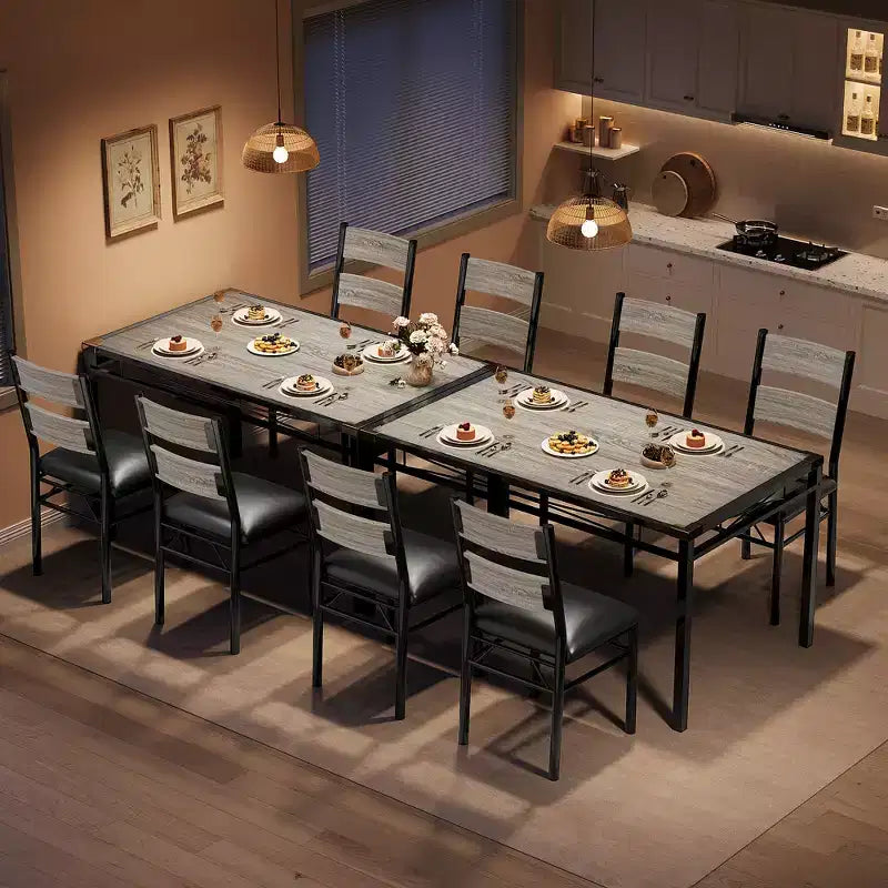 Dining Table Set for 4, Dining Room Table Set, Wood Kitchen Table and Chairs Set of 4 with Upholstered Chairs for, Kitchen Room, Apartment