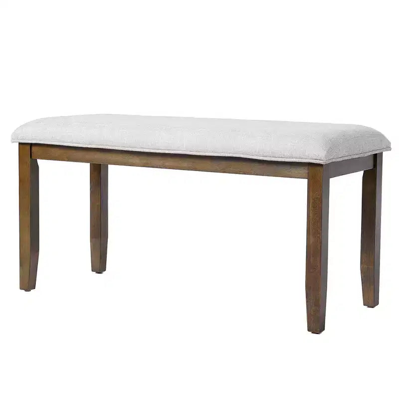 Farmhouse Extendable Dining Table Set for 6, 7 Pieces Wood Expanding Kitchen Table Set with 6 Upholstered Chairs