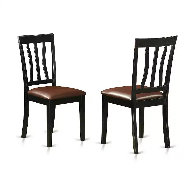 HomeStock Belmont 5-Piece Kitchen Table Set, Black & Cherry