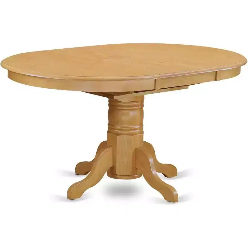 HomeStock Belmont Dining Room Set- Oval Dinette Table With Leaf And Dining Chairs, Oak