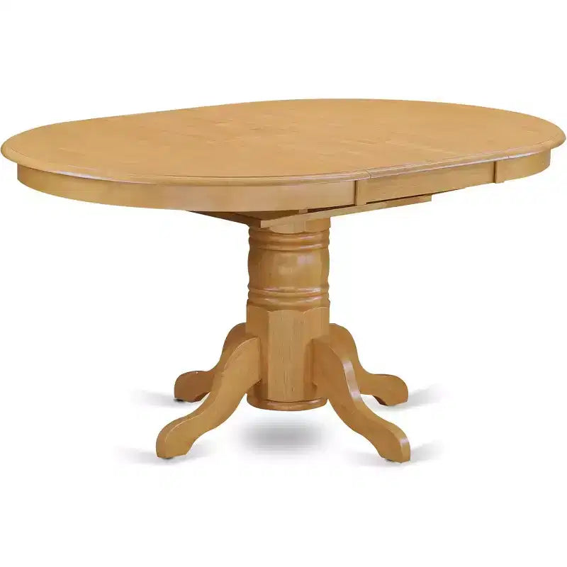 HomeStock Belmont Dining Room Set- Oval Dinette Table With Leaf And Dining Chairs, Oak