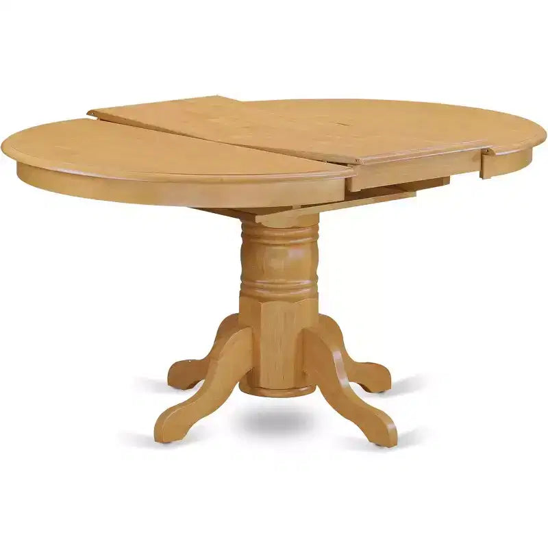 HomeStock Belmont Dining Room Set- Oval Dinette Table With Leaf And Dining Chairs, Oak