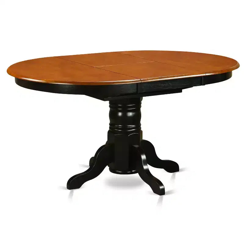 HomeStock Belmont 7 Piece, Pedestal Table Base, Oval Dining set, with Armless Chair, Black