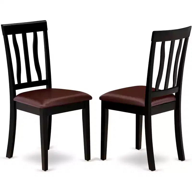 HomeStock Belmont 7 Piece, Pedestal Table Base, Oval Dining set, with Armless Chair, Black
