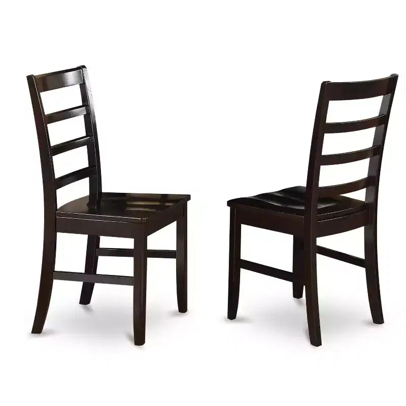 HomeStock Belmont Dining Room Set-Table With Leaf And 6 Kitchen Chairs, Cappuccino
