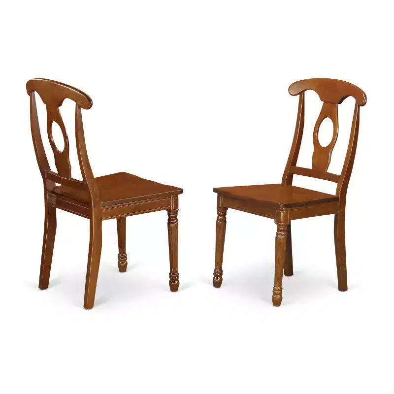 HomeStock Belmont Dining Room Set-Oval Dining Table With Leaf And Chairs, Saddle Brown