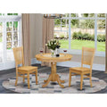 HomeStock Belmont Dinette Set - Kitchen Table And Dining Chairs, Oak