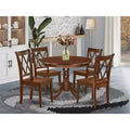 HomeStock HLCL5-LWH-W 5PC Round 42 inch Table and 4 Double X back Chairs