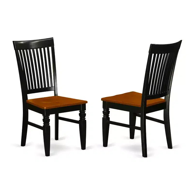 HomeStock Belmont 7 Pc Kitchen table set with a Dining Table and 6 Kitchen Chairs in Black and Cherry