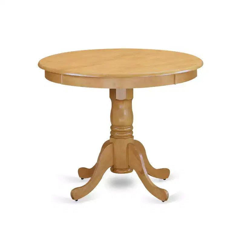 HomeStock Belmont 5 Pc Kitchen table set with a Dining Table and 4 Wood Seat Chairs in Oak