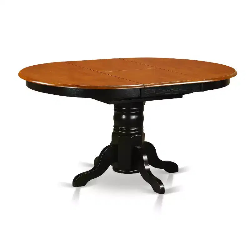 HomeStock Belmont 5Pc Oval 42/60 Inch Dining Table With 18 In Self Storing Butterfly Leaf And Four Wood Seat Chairs