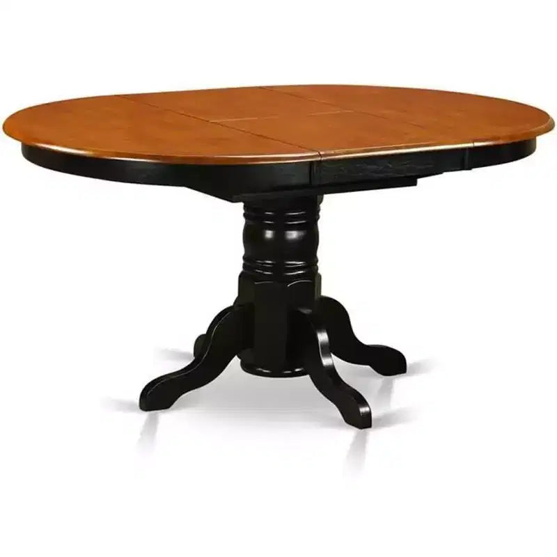 HomeStock Belmont 5Pc Oval 42/60 Inch Dining Table With 18 In Self Storing Butterfly Leaf And Four Wood Seat Chairs