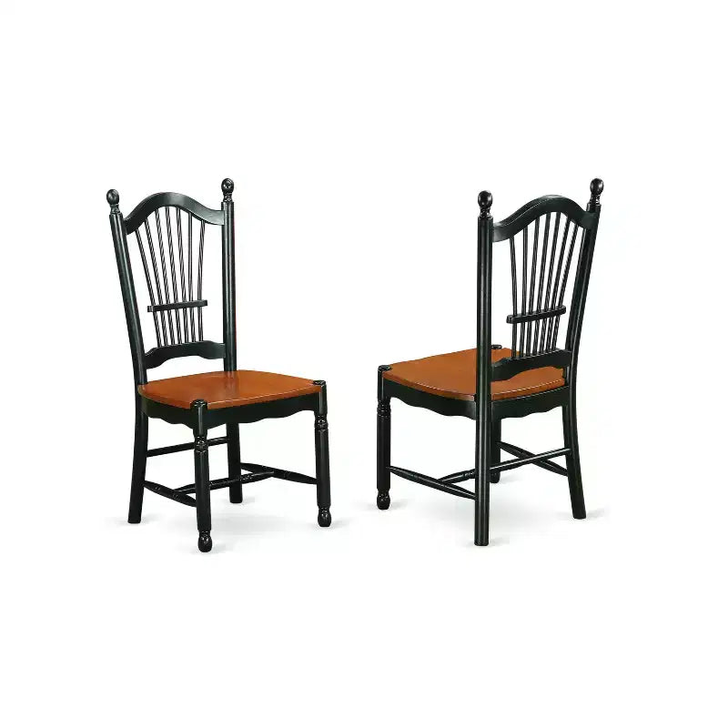 HomeStock Belmont Dinette Set 5 Pcs- 4 Wood Chairs , an elegant Wooden Dining Table - Cherry Finish Wooden Chair Seat - Black Finish Wooden Structure
