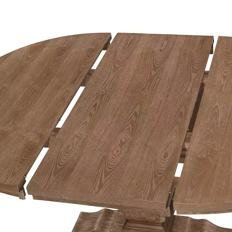 GDFStudio Ladieu Rustic Fabric Upholstered Wood 5 Piece Dining Set