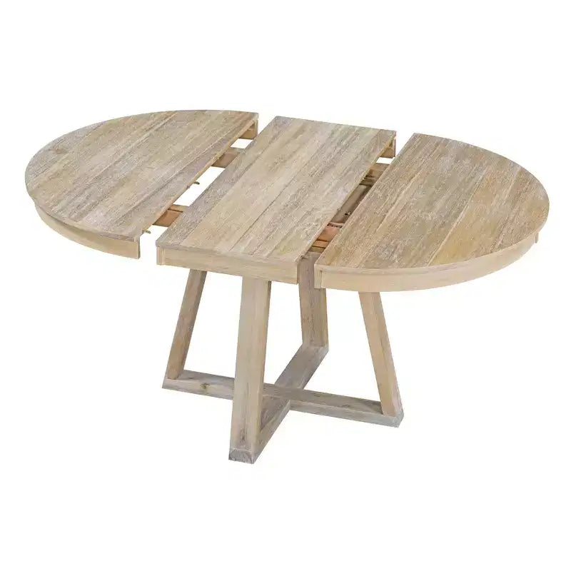 5 Pieces Extendable Dining Set for 4, Round Table with Leaf and 4 Upholstered Chairs
