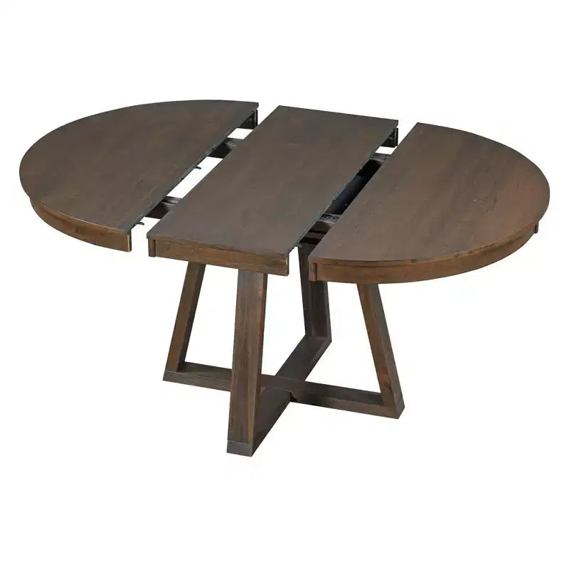 5 Pieces Extendable Dining Set for 4, Round Table with Leaf and 4 Upholstered Chairs
