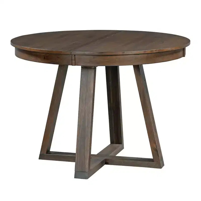 5 Pieces Extendable Dining Set for 4, Round Table with Leaf and 4 Upholstered Chairs
