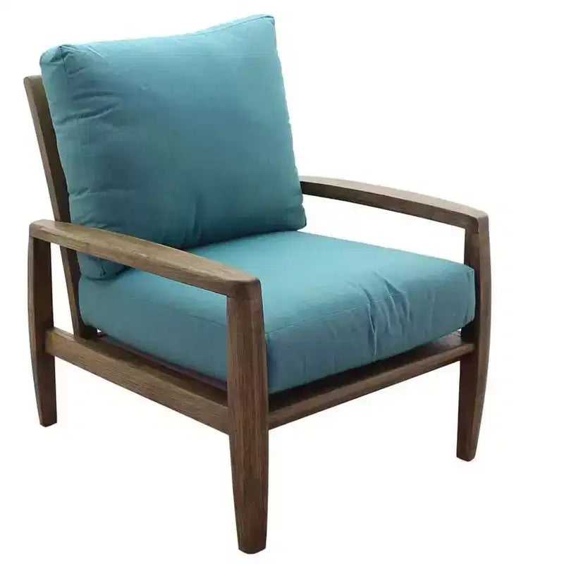 Courtyard Casual Avalon FSC Teak 3 pc Seating Set Includes: Two Club Chairs and One Round End Table