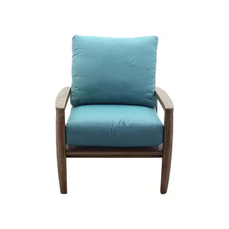 Courtyard Casual Avalon FSC Teak 3 pc Seating Set Includes: Two Club Chairs and One Round End Table