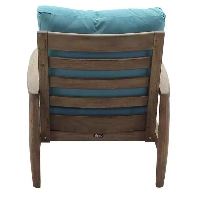 Courtyard Casual Avalon FSC Teak 3 pc Seating Set Includes: Two Club Chairs and One Round End Table