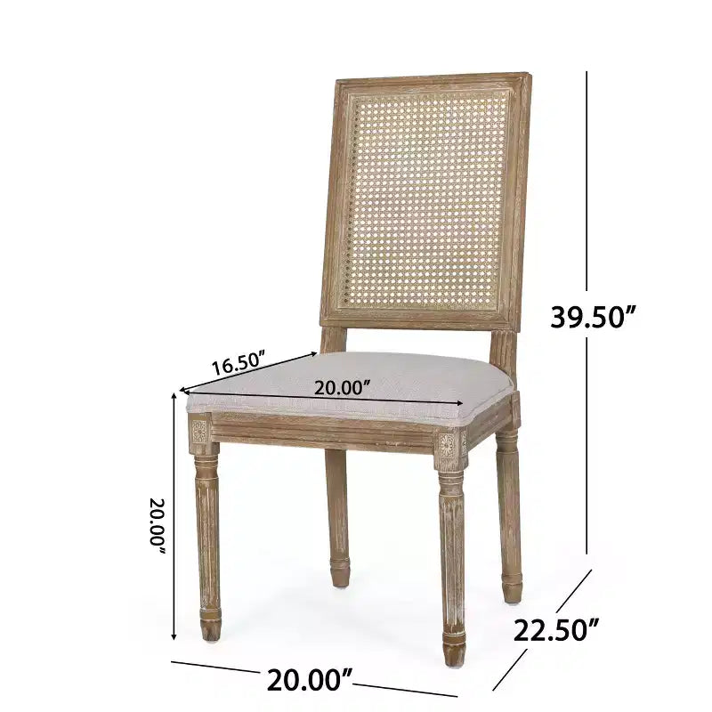 Christopher Knight Home Pampas French Country Fabric Upholstered Wood and Cane 7 Piece Expandable Dining Set
