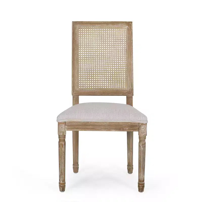 Christopher Knight Home Pampas French Country Fabric Upholstered Wood and Cane 7 Piece Expandable Dining Set