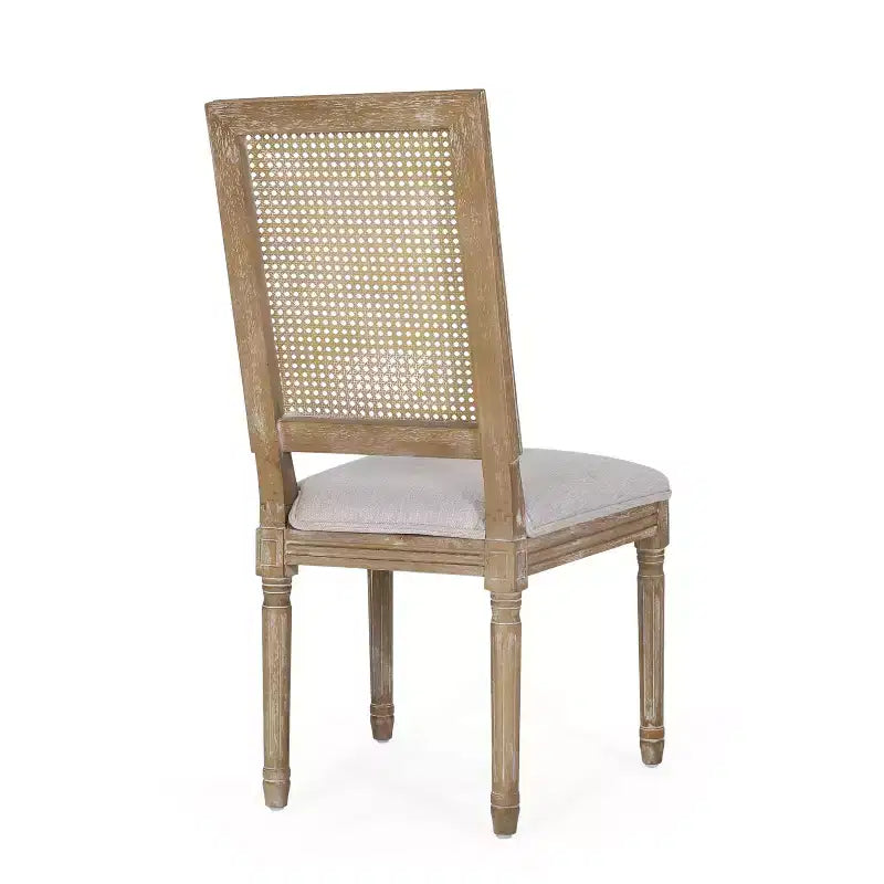 Christopher Knight Home Pampas French Country Fabric Upholstered Wood and Cane 7 Piece Expandable Dining Set