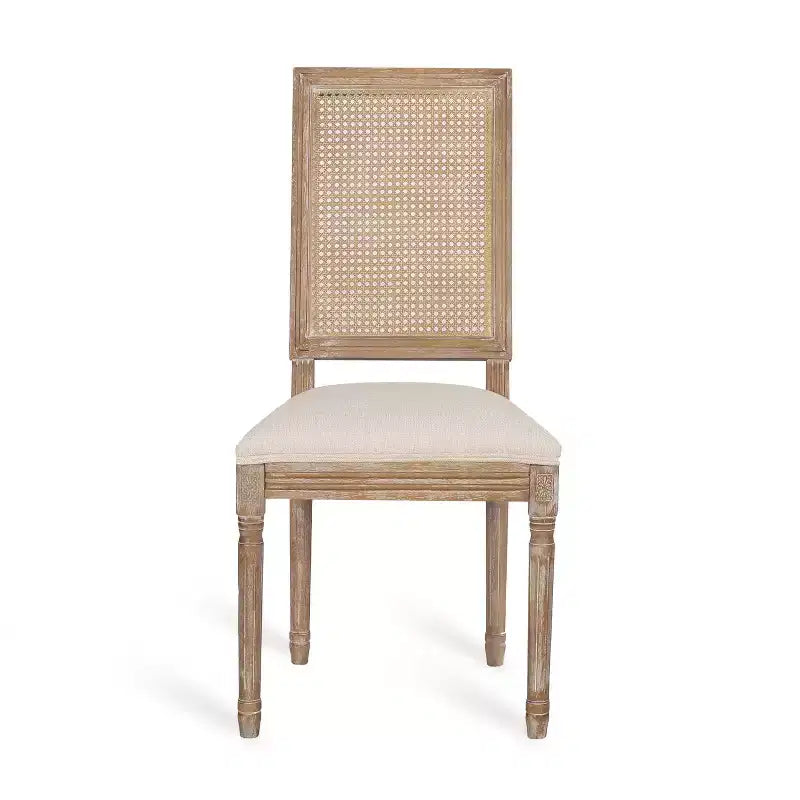 Christopher Knight Home Pampas French Country Fabric Upholstered Wood and Cane 7 Piece Expandable Dining Set