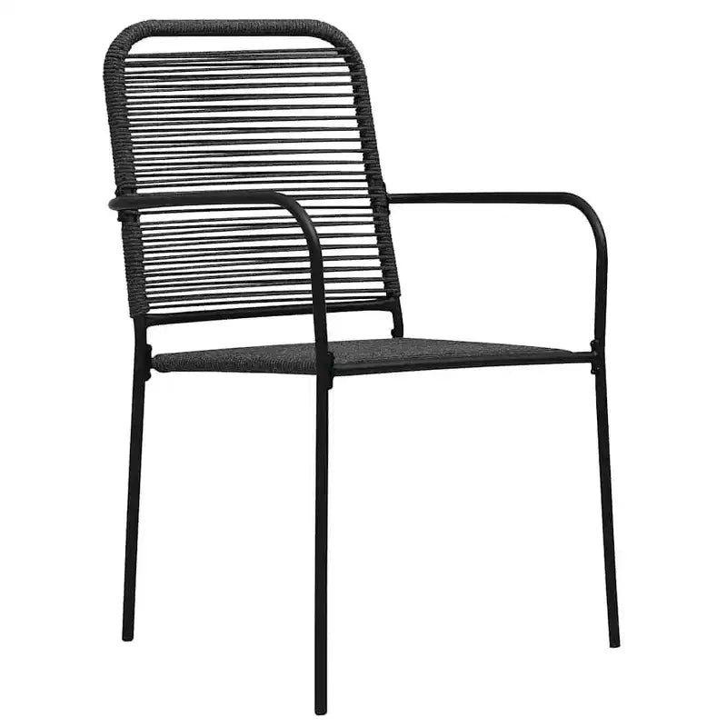 vidaXL Garden Dining Set 5/7 Piece Cotton Rope and Steel Black Outdoor Patio