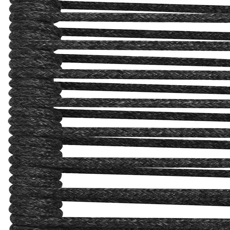 vidaXL Garden Dining Set 5/7 Piece Cotton Rope and Steel Black Outdoor Patio