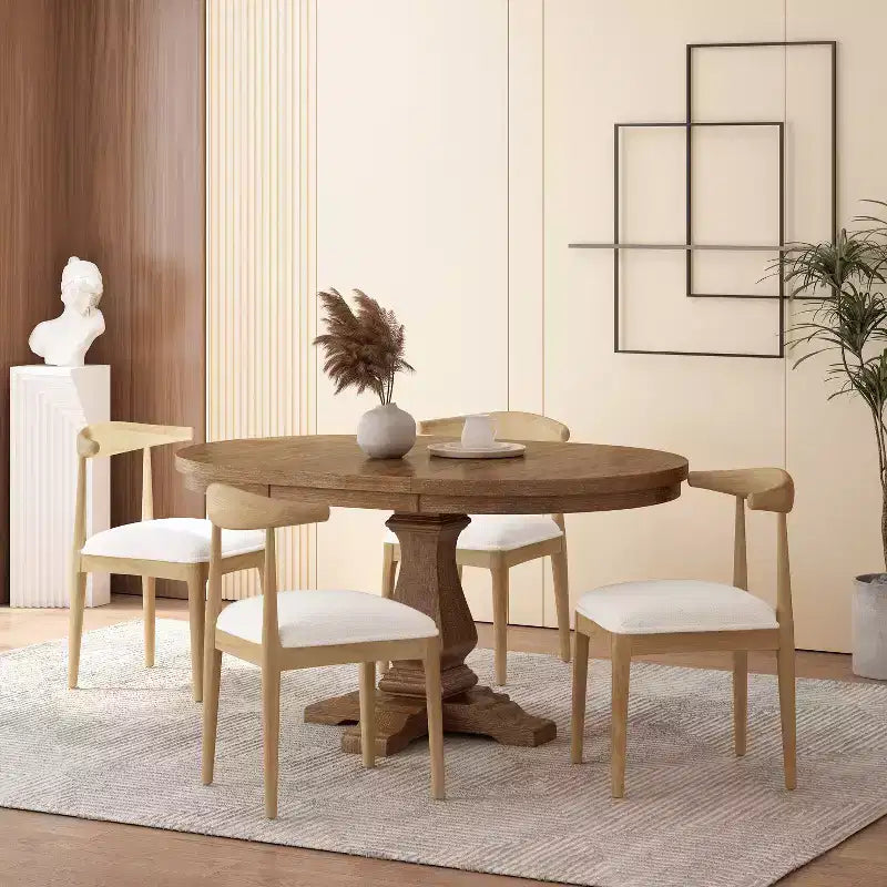 Christopher Knight Home Cotterell Contemporary Fabric Upholstered Wood 5 Piece Expandable Dining Set