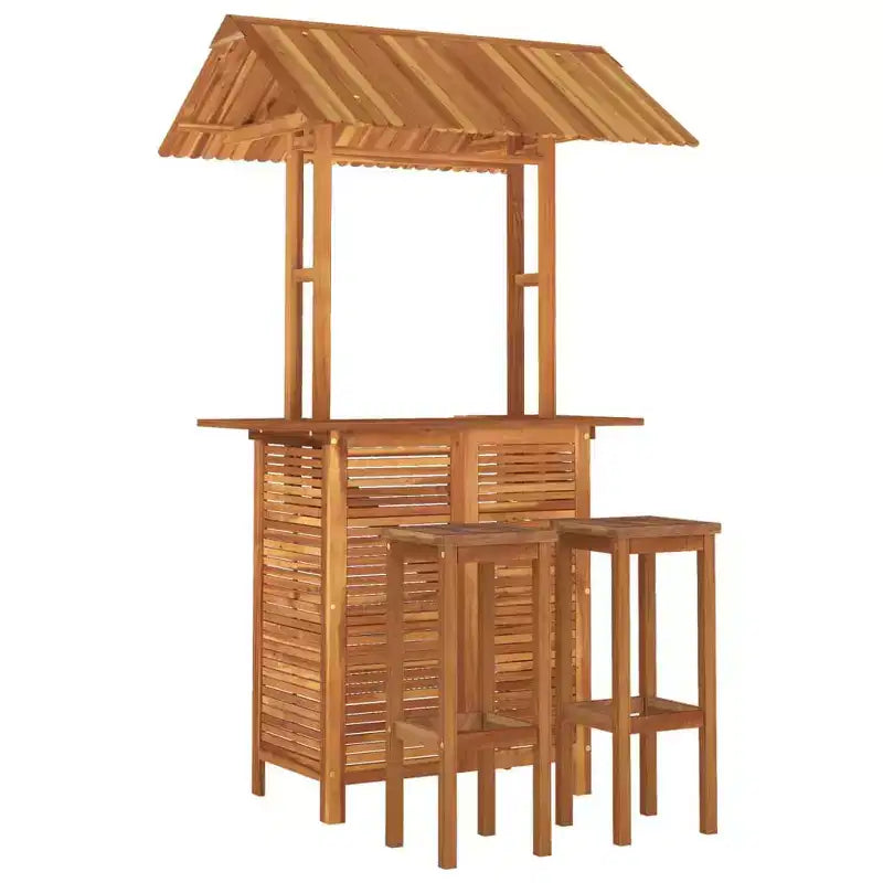 vidaXL Patio Bar Set Garden Outdoor Balcony Table and Chair Solid Wood Acacia