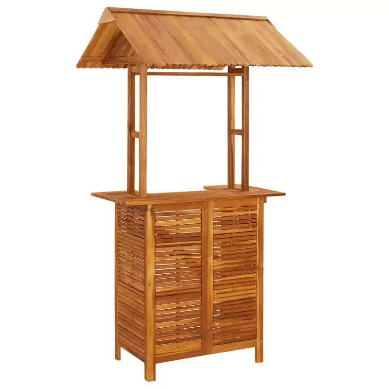 vidaXL Patio Bar Set Garden Outdoor Balcony Table and Chair Solid Wood Acacia