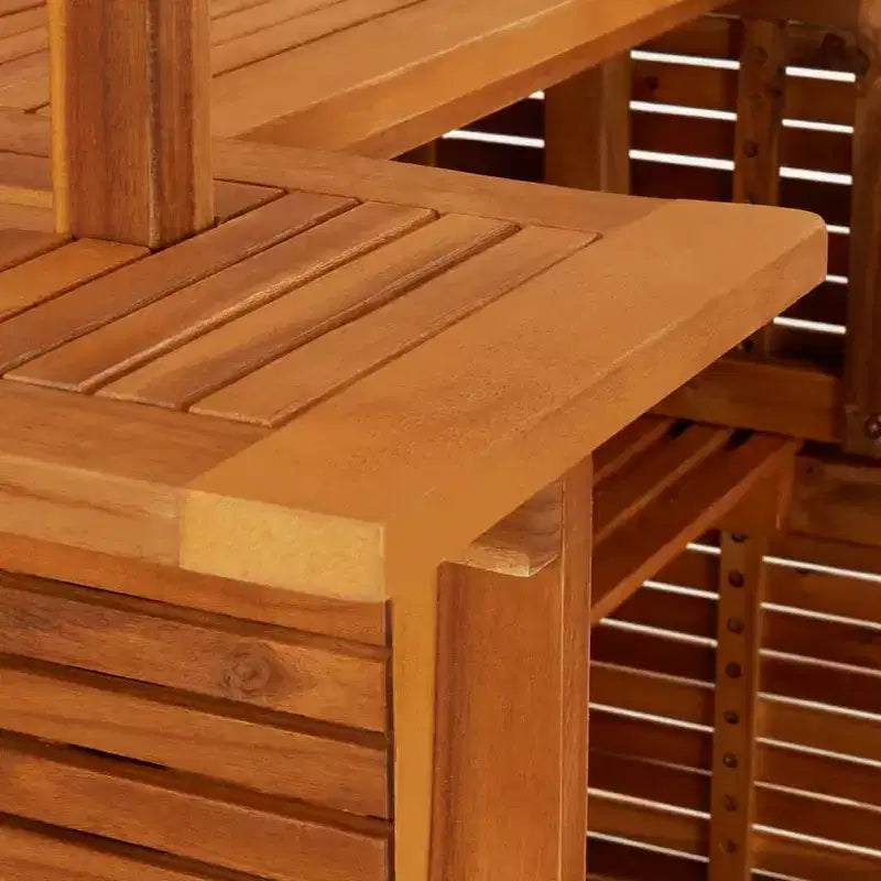 vidaXL Patio Bar Set Garden Outdoor Balcony Table and Chair Solid Wood Acacia