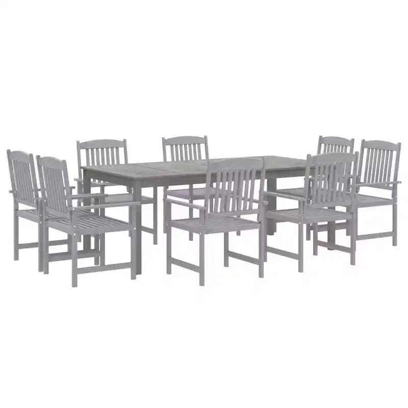vidaXL Patio Dining Set Table and Chair Furniture Set Solid Wood Acacia Gray